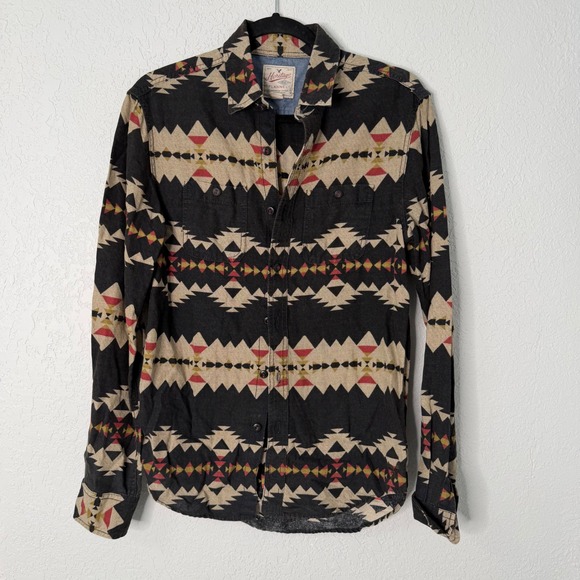 American Eagle Outfitters Other - American Eagle Heritage Flannel Shirt Mens XS Black Geometric Southwestern Aztec